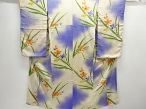 アンティーク　錦紗蘭模様着物